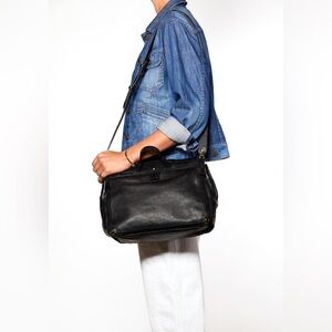 JEROME DREYFUSS Carlos Handbag Black Pebble Leather NWT